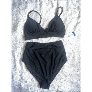 Ewedoos 2PC Swim Suit Bathing suit Athleisure Brand Black plus size XXL NWT